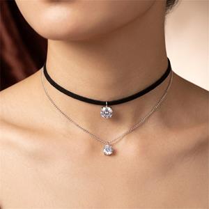 Crystal Flower Long Necklace