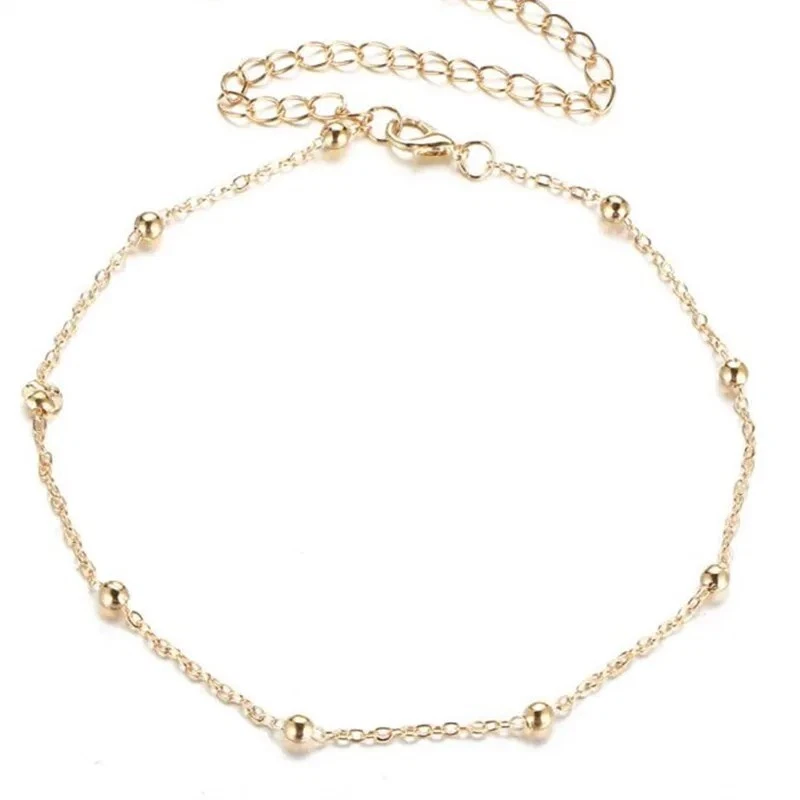 Gold Copper Beads Clavicle Choker