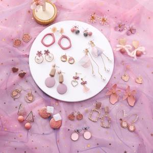 Love Oval Flower Pearl Dangle Earrings