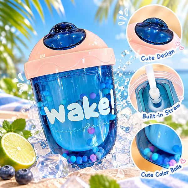 Double Layer Bubble Sippy Water Bottle