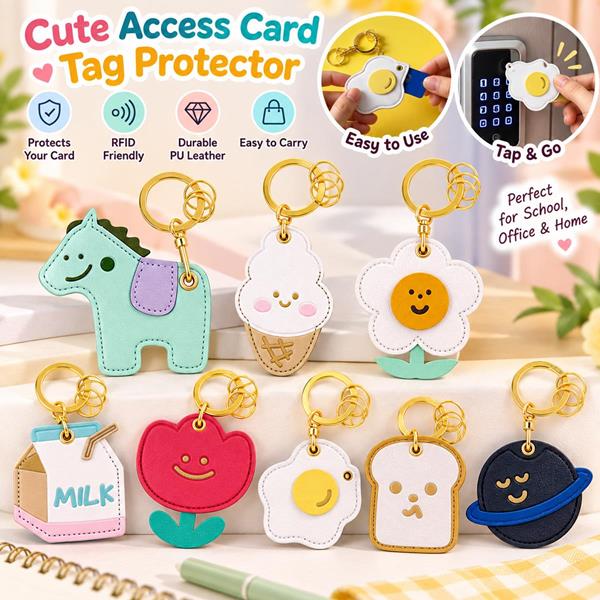 Cartoon Food Leather Tag Keychain