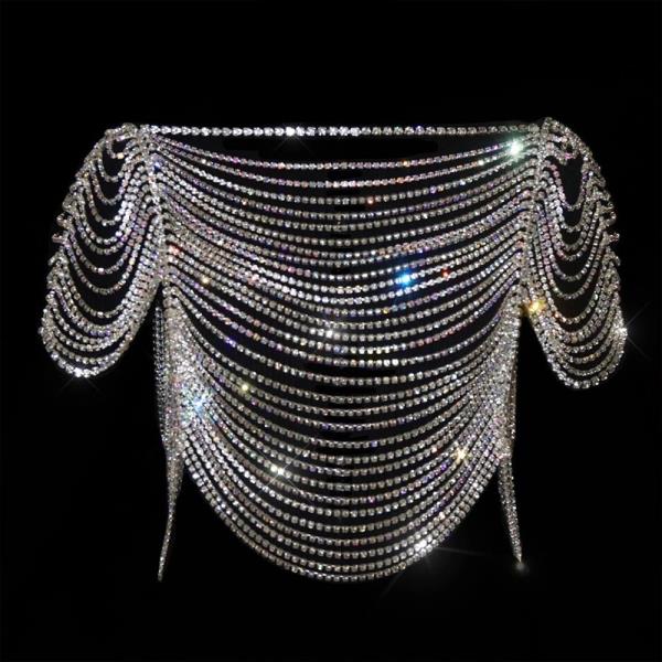 Shiny Rhinestone Nightclub Shoulder Chain