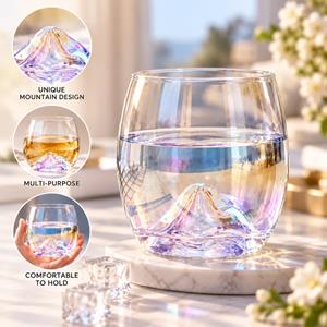 Rainbow Snow Mountain Glass Cup
