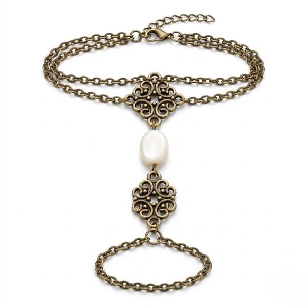 Gothic Hollow Shell Ring Bracelet