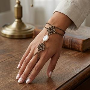 Gothic Hollow Shell Ring Bracelet